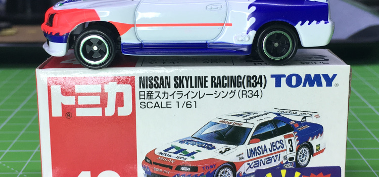 Tomica 40-5-1 Nissan Skyline Racing R34 中国製 赤箱 トミカ 日産 スカイライン レーシング R34（新車）